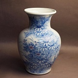 Керамическая ваза "Голубые цветы"